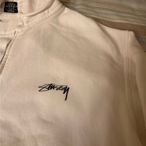 Stussy white hoodie with authenticity card